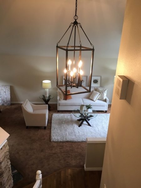 Lighting choices after staging fill this stale listing with life