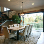 2012 Street of Dreams dining room. Hand crafted elm wood table made by Denali